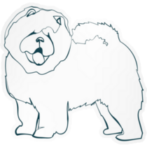 Chow Chow Blue Outline Sticker