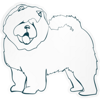 Chow Chow Blue Outline Sticker