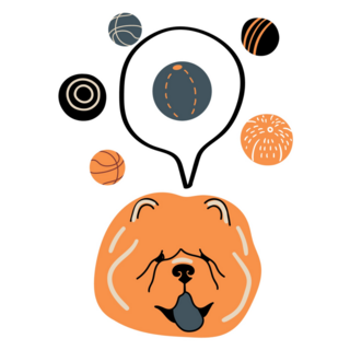 Chow Chow Loves Ball Sticker