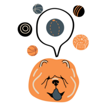 Chow Chow Loves Ball Sticker