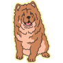 Chow Chow On Yellow Sticker