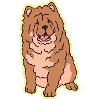 Chow Chow On Yellow Sticker