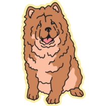 Chow Chow On Yellow Sticker
