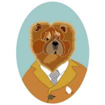 Chow Chow Oval Sticker