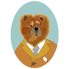 Chow Chow Oval Sticker
