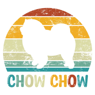 Chow Chow Retro Sticker