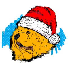 Chow Chow Santa Sticker