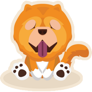 Chow Chow Sit Cartoon Sticker