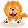 Chow Chow Sit Cartoon Sticker