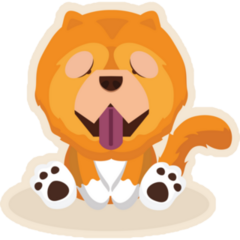 Chow Chow Sit Cartoon Sticker