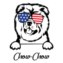 Chow Chow USA Glasses Sticker