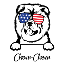 Chow Chow USA Glasses Sticker