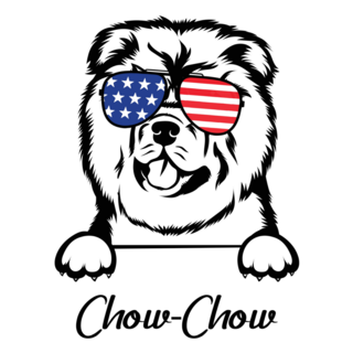 Chow Chow USA Glasses Sticker