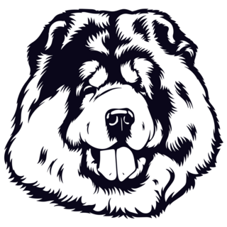 Chow Head Sketch Sticker