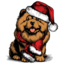 Chow Santa Scarf Sticker