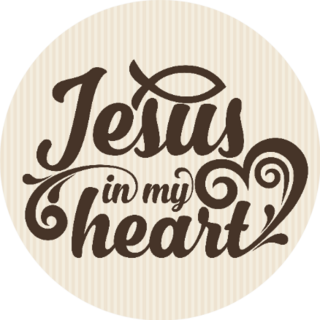 Christian Art Jesus In My Heart Sticker