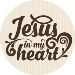 Christian Art Jesus In My Heart Sticker
