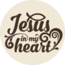 Christian Art Jesus In My Heart Sticker