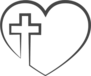 Christian Cross in Heart Sticker