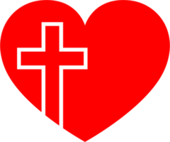 Christian Cross In Heart Transfer Sticker