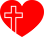Christian Cross In Heart Transfer Sticker