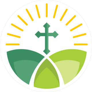 Christian Cross On Shining Hill Sticker