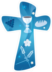 Christian Cross With Communion Elements Sticker
