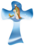 Christian Cross With Nativity Scene Sticker
