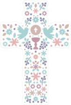 Christian Cross with Religious Icons Sticker