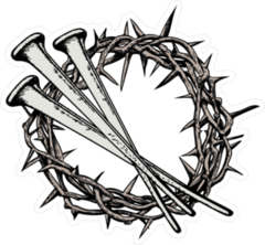 Christian Crown Of Thorns With Nails Sticker