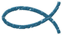Christian Fish Icon (ichthus) In Blue Sticker