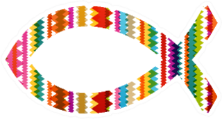 Christian Ichthus Fish Abstract Pattern Sticker