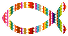 Christian Ichthus Fish Abstract Pattern Sticker