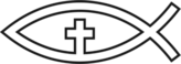 Christian Ichthus Fish With Cross Sticker