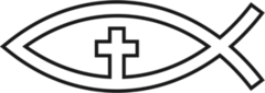 Christian Ichthus Fish With Cross Sticker