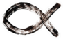 Christian Religion Ichthus Fish Brush Stroke Sticker