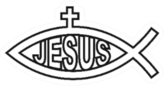 Christian Symbol Ichthys Fish, Jesus Lettering Cross Sticker