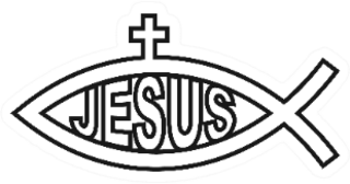 Christian Symbol Ichthys Fish, Jesus Lettering Cross Sticker