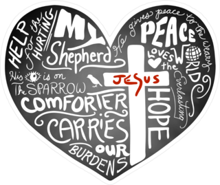 Christian Typography On Chalkboard Heart Sticker
