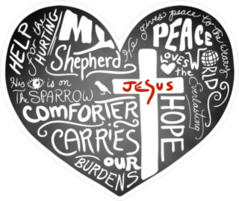 Christian Typography On Chalkboard Heart Sticker