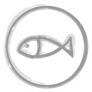 Christianity Fish Symbol In Circle Sticker