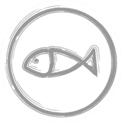 Christianity Fish Symbol In Circle Sticker