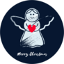 Christmas Angel Holding Heart Sticker