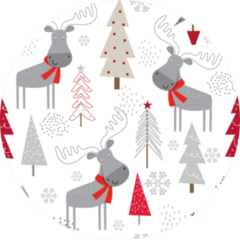 Christmas Background With Decorative Moose Sticker