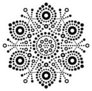 Christmas Black Snowflake Dot Art Sticker