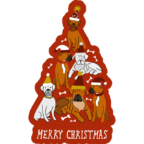 Christmas Boxer Tree Sticker