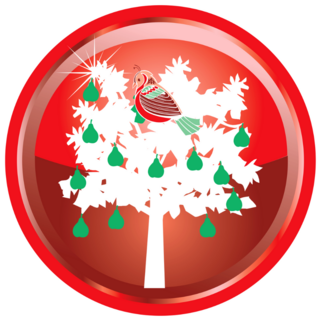 Christmas Card Circle Partridge Sticker