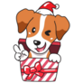 Christmas Cartoon Terrier Sticker