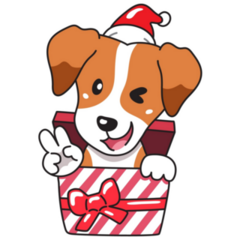 Christmas Cartoon Terrier Sticker