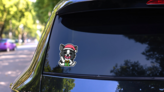 Christmas Collie Sticker on a Rear Car Window (New) example